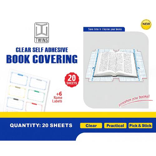 اي اند تي جلاد شفاف توينز مقطع من الداخل والاطراف لسهولة التجليد 20حبة مع 6طوابع