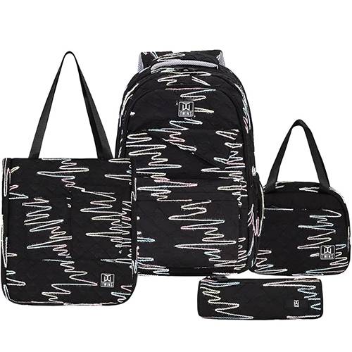 توينز مجموعة العودة الى المدرسة حقيبة ظهر مقلمة حقيبة اكل وحقيبة رياضة 4قطع #13