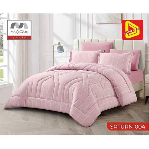مورا ساترن 004 طقم لحاف نفرين 240x260سم 6قطع وردي موديل رقم.J-1107