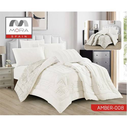 مورا امبير كينج 008 لحاف نفرين 240x260سم 6قطع اوف وايت موديل رقم.J-1109