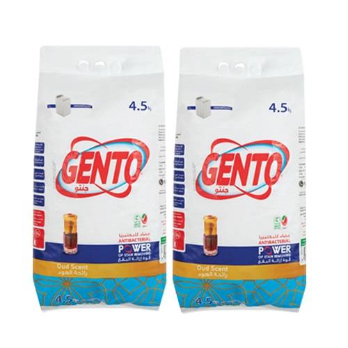 جنتو مسحوق غسيل عالي الرغوة برائحة العود 4.5كجم 2حبة
