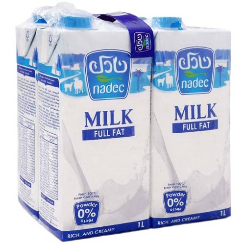 نادك حليب كامل الدسم طويل الامد 1لتر 4حبة