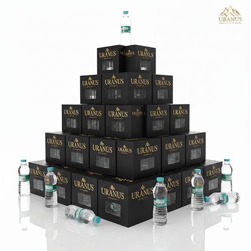 اورانوس مياه بعبوات شفافة 500مل 12حبة 10باكيت + 10باكيت مجانا