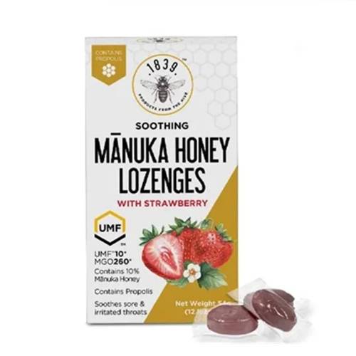 اقراص استحلاب عسل المانوكا بالفراولة 12قرص استحلاب