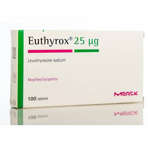يوثيروكس 25مكجم لعلاج قصور وتضخم الغدة الدرقية 100قرص.100134