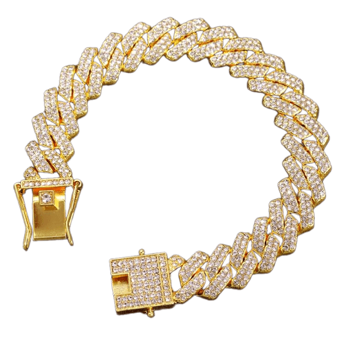 سوار عريض معدني من حجر الراين