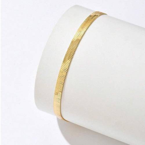 سوار قدم انيق بتصميم لمسة الافعي المسطحة