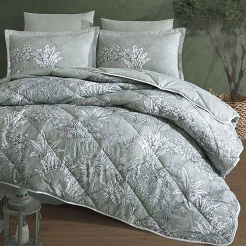 مورا كلاسي لحاف نفرين كينج 100% قطن 240x260سم 8قطع اخضر موديل رقم.J-1122