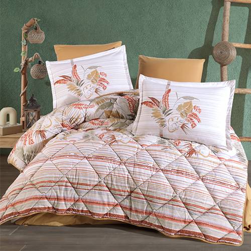 مورا كلاسي لحاف نفرين كينج 100% قطن 240x260سم 8قطع برتقالي موديل رقم.J-1122