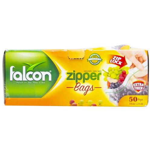 شنطة فالكون بسحاب 18×21سم 50حبة