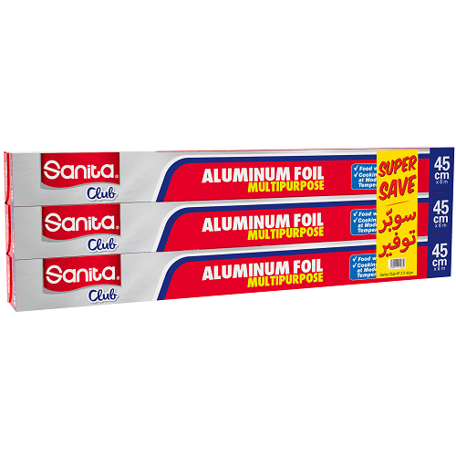 سانيتا ورق قصدير كلوب45قدم مربع 3علب