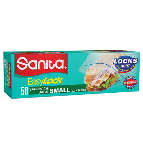 سانيتا اكياس حفظ الطعام القابلة للتحلل سهلة القفل مقاس 16.50×14.90سم 50كيس