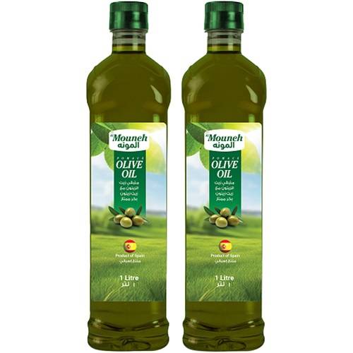 المونه مزيج متبقي زيت الزيتون مع زيت زيتون بكر ممتاز 1لتر 2حبة
