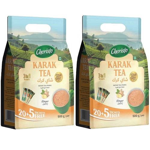 شريستو شاي كرك 3×1 بالزنجبيل 20جم 25كيس 2باكيت