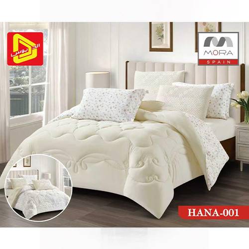 مورا هنا رقم.001 طقم لحاف نفرين 240x180سم 4قطع اوف وايت موديل رقم.J-1132