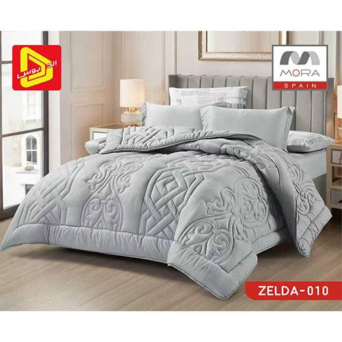 مورا زيلدا رقم.010 طقم لحاف نفرين 240x260سم 6قطع رمادي موديل رقم.J-1133