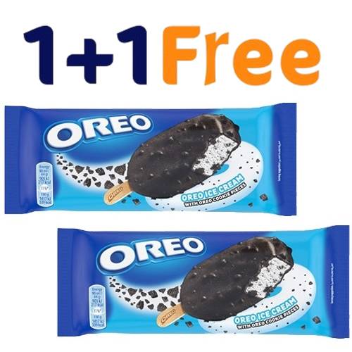 اوريو آيس كريم ستيك مع قطع الكوكيز 90مل 1+1مجانا