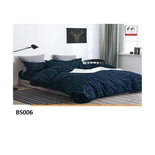 مورا مفرش بيد سبريد مشجر مضغوط نفر ونص 240×180سم 4قطع ازرق داكن موديل رقم.J-1128