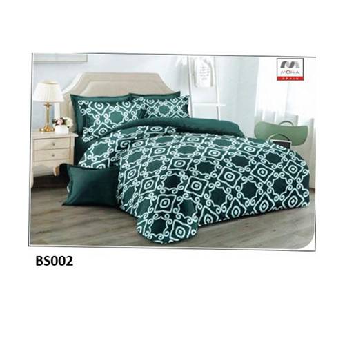 مورا مفرش بيد سبريد مشجر مضغوط نفر ونص 240×180سم 4قطع اخضر ماربل موديل رقم.J-1128