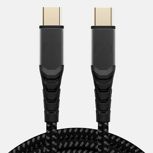 اتسكينز كابل مضفر Type C الى Type C بقوة 140واط بطول 2م موديل رقم.SA4A-SUCAB-BLCK