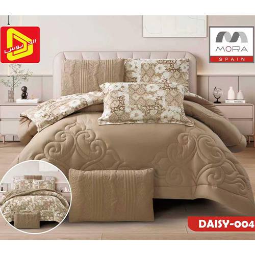 مورا ديزى رقم.004 طقم لحاف نفر ونص كينج 240x180سم 4قطع كوفي موديل رقم.J-1130