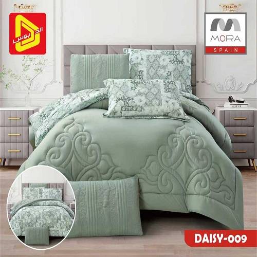مورا ديزى رقم.009 طقم لحاف نفرين كينج 240x260سم 6قطع اخضر موديل رقم.J-1129