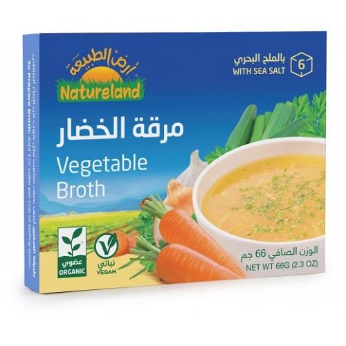 ارض الطبيعة مرقة الخضار العضوية بالملح البحري 6مكعبات 66جم