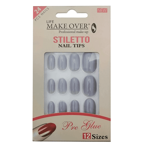 ميك اوفر طقم اظافر صناعية 24حبة مقاس12 موديل رقم.S25