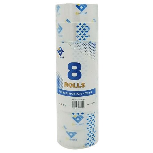 بي ترست تيب لاصق شفاف 20متر 8حبة