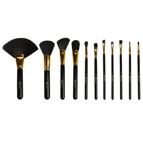 بي اتش كوزماتيكس طقم فرش مكياج في علبة جلد اسود 12حبة