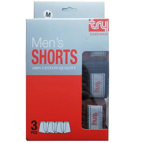 تراي شورت رجالي الوان سادة مختلفة 3حبة