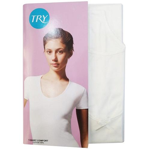 تراي فانيله نسائي نصف كم اوف وايت