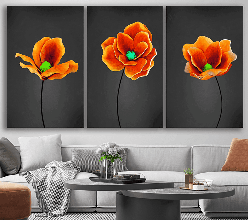 لوحة ثلاثية من الفن الحديث مصنوعة من خام الكانفس عالي الجودة مع اطار داخلي رقم.2252251