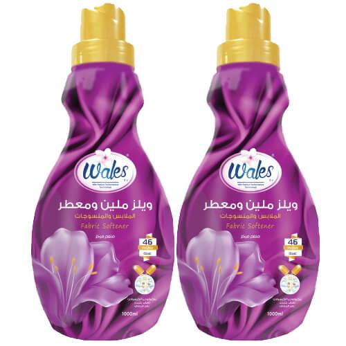 ويلز ملين ومعطر الملابس والمنسوجات البنفسجي 1لتر 2حبة
