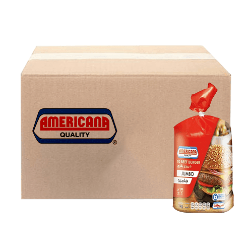 امريكانا برجر بقري جامبو 10قطع 1كجم 15حبة 1كرتون