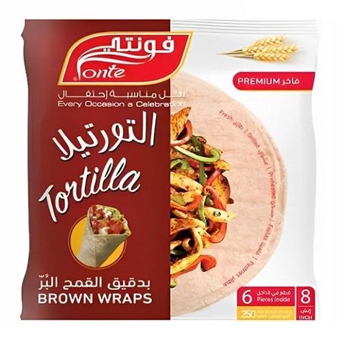 فونتي خبز التورتيلا بدقيق قمح البر 6حبة 250جم