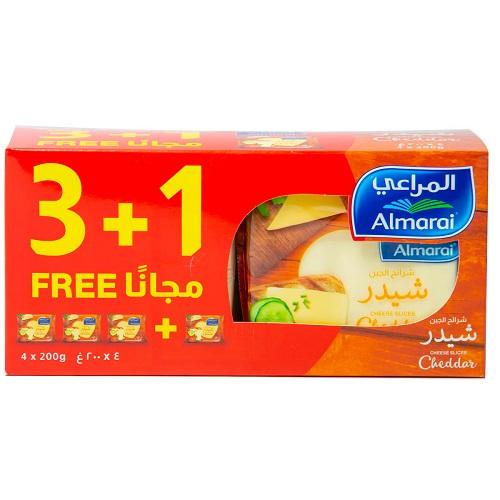 المراعي شرائح جبن شيدر 10شرائح 200جم 3+1مجانا