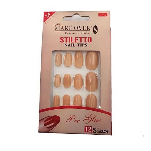 ميك اوفر طقم اظافر صناعية 24حبة مقاس12 موديل رقم.S32