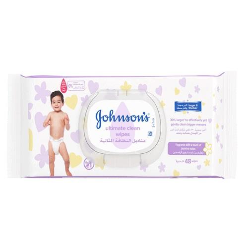 جونسون مناديل مبللة للاطفال لنظافة مثالية 48منديل