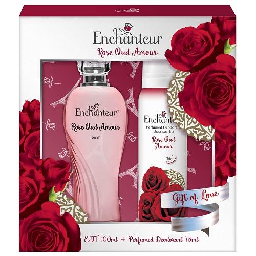 عطر انشانتر روز عود او دي تواليت 100مل+مزيل عرق معطر 75مل