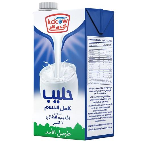 كي دي كاو حليب كامل الدسم طويل الامد 1لتر