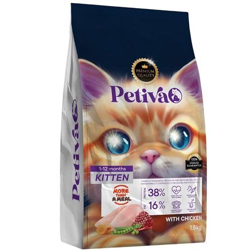 بيتفيا طعام قطط جاف فاخر بالدجاج 38% بروتين من1الى12شهر 1.5كجم