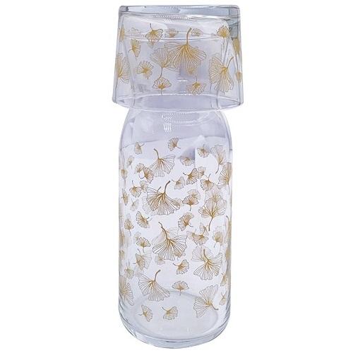 زجاجة مياه مزخرفة مع كوب 700مل