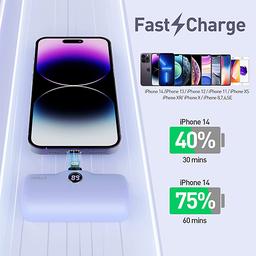 اي ووك لينك مي برو بطارية الجيب 4800مللي امبير شحن سريع مع شاشة عرض لايفون بنفسجي موديل رقم.DBL5000PL-005A