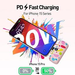 اي ووك لينك مي بلس باور بانك جيب شحن سريع Type C مع شاشة عرض وردى 4800مللي امبير موديل رقم.DBL5000PC-013B