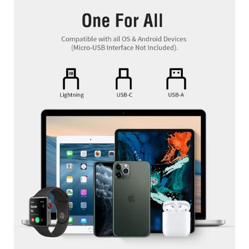 اي ووك تويستر دو كابل شحن 60واط PD و QC3.0 اسود 4فى1 60واط 1م موديل رقم.CST025CC-001A