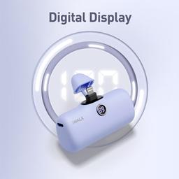 اي ووك لينك مي برو بطارية الجيب 4800مللي امبير شحن سريع مع شاشة عرض لايفون بنفسجي موديل رقم.DBL5000PL-005A