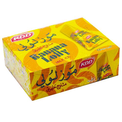 كي دي دي آيس كريم مثلوج حليبي موز لولي 12حبة