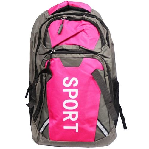 حقيبة مدرسية كبيرة لون رمادي فى وردي رقم.3