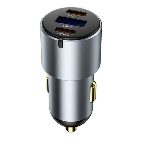 ويوو نانو برو شاحن سيارة سريع USB and 2Type C بقدرة 60واط رمادي